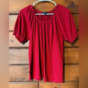 Banana Republic Crimson Red Short Sleeve Peasant Top